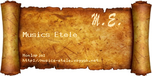 Musics Etele névjegykártya